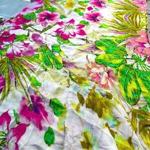 Tolani Vibrant Tropical Floral Silk Scarf